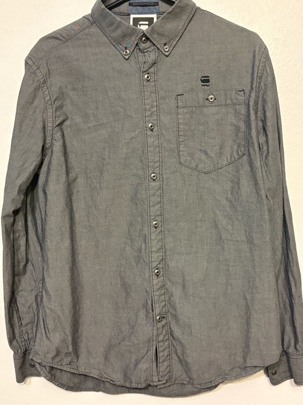 G-Star Button-Down Long Sleeve Shirt in Grey